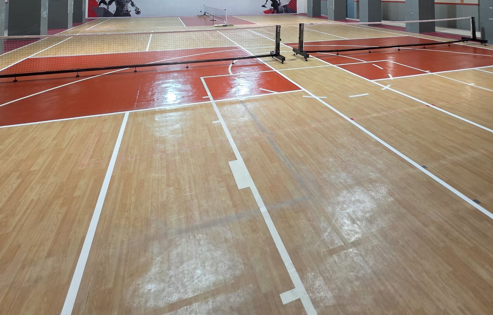 Sideline Sports indoor courts with nets set up