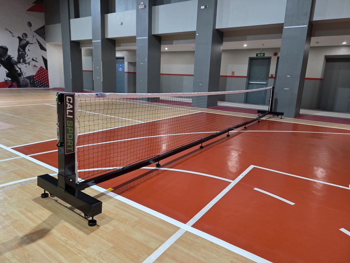 Portable net on a Sideline Sports court